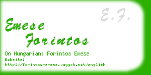 emese forintos business card